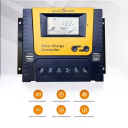 amiciSmart Solar Charge Controller, 4-Stage Intelligent Lithium Battery Regulator for Solar Panel image 4