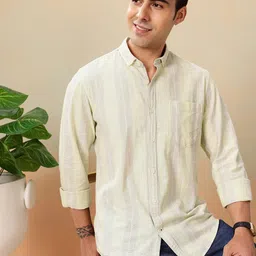 Mast & Harbour Pure Cotton Standard Striped Casual Shirt-picture-19