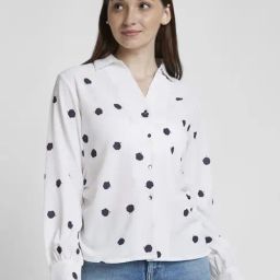Spykar White & Black Cotton Printed Shirt-image-37