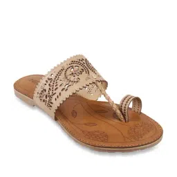 Metro Women's Beige Toe Ring Sandals-picture-7