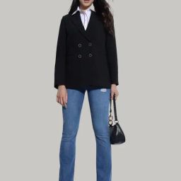 Vero Moda Blue Blended Distressed Mid rise Jeans-image-23