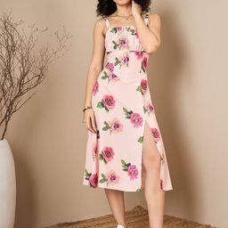Kibo Women Floral Printed A-Line Midi Dress-image-53