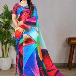 P D Silk Mills Pure Georgette Saree-53