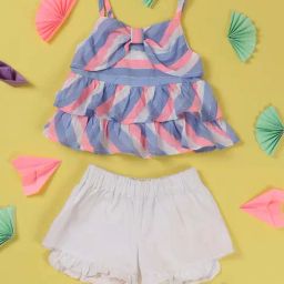 Nauti Nati Kids Multicolor Striped Top with Shorts-image-33