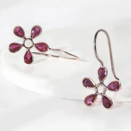 GIVA 92.5 Sterling Silver Golden Cherry Blossom Earrings for Women-image-128