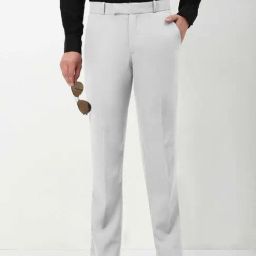 Showoff White Cotton Slim Fit Trousers-image-20