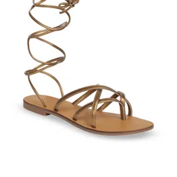 CAMLEE COMFORT Women Solid Party Gladiators with Buckles Flats-image-28