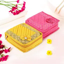 Kuber Industries Yellow Set of 2 Regular Jewellery Organiser Organisers-58