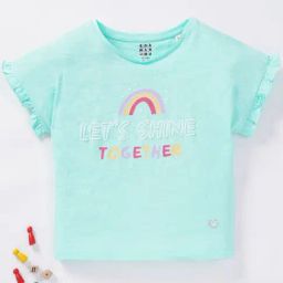 Ed-a-Mamma Kids Blue Cotton Printed T-Shirt-picture-38