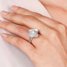 GIVA 92.5 Sterling Silver Bouquet Design Ring for Women-image-57
