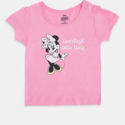 Pantaloons Baby Kids Pink Cotton Printed Disney T-Shirt-image-79