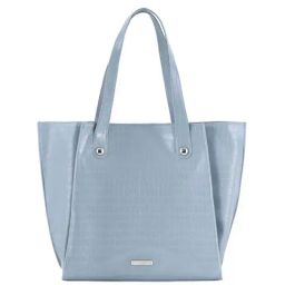 Toteteca Blue Textured Medium Tote Handbag-45