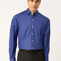 Jainish Blue Cotton Regular Fit Printed Shirt-image-53