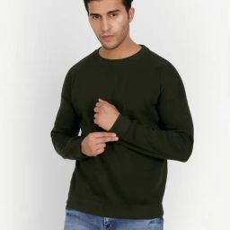COLOR CAPITAL Olive Relaxed Fit Sweatshirt-25
