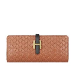 Hidesign Tan Textured Zip Around Wallet for Women-image-10