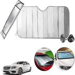 Auto Pearl F89 Dashboard Sun Shade Cover with Suction Cup for Mercedes Benz E280 Cdi (Silver)-picture-16