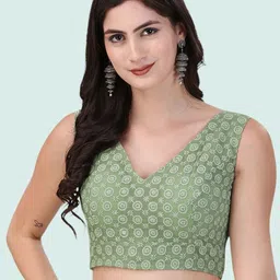 Moda Rapido Embroidered Cotton Saree Blouse-24