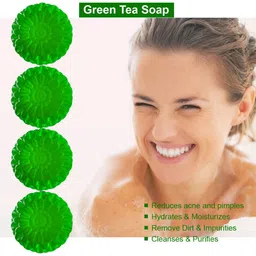 GROOVY Set Of 4 Deep Cleansing Green Tea Bathing Soap - 100 g Each image 3