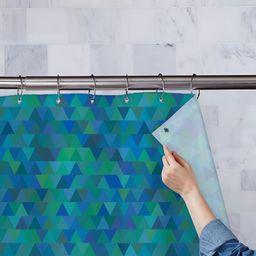 ArtzFolio Blue & Green Printed Waterproof Shower Curtains-image-101