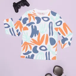 Pantaloons Junior Boys Abstract Printed Round Neck Pure Cotton T-shirt-picture-27