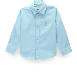 U.S. Polo Assn. Kids Blue Solid Full Sleeves Shirt-picture-6