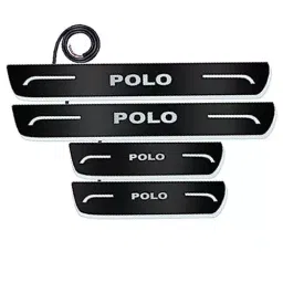 Auto Pearl Car Door Foot Step Led Sill/Scuff Plates Mirror Finish Black Compatible For Volkswagen Polo 2010, LEDBlklPLATE_Blk_Polo2010 (Set of 4)-image-46