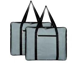 Kuber Industries Set of 2 Black & Grey Solid Foldable Underbed Storage Organisers-22