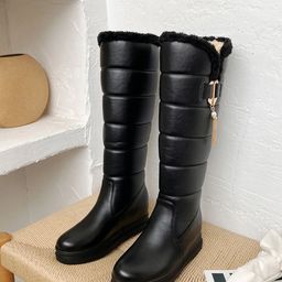 MONRSH Women Quilted Knee-High Platform Boots-picture-12