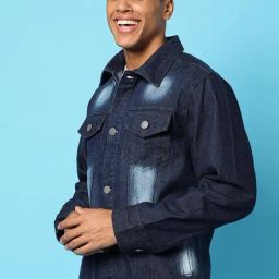 Campus Sutra Blue Regular Fit Denim Jacket-42