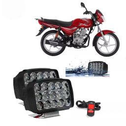 Cartronics 15  LED Fog Light With On/Off Switch for Bajaj Platina 100 DTS-i White(Set of 2 Pcs)-0