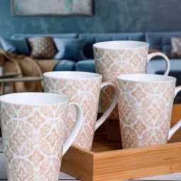 Goodhomes Brown Bone China Coffee Large Mug (0.36 L) - Set of 4-picture-23