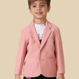 Kids Island Boys Pink Printed Regular Fit Blazer with T-Shirt-picture-28