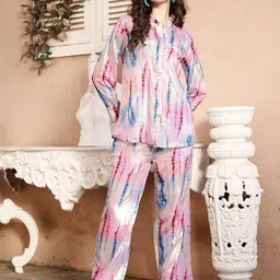 VenderVilla Abstract Printed Mandarin Collar Shirt With Trousers-picture-23