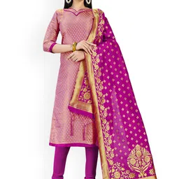 Maroosh Floral Zari Woven Design Unstitched Dress Material-image-81