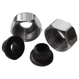 B K JAGAN & CO Size 3/8 inch Connection CP Nuts Copper Silver (Pack of 2 )-38