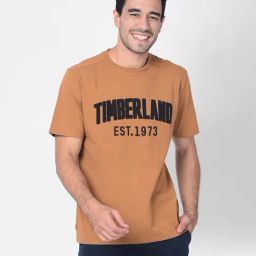 Timberland Wheat Regular Fit Logo Print Crew T-Shirt-44