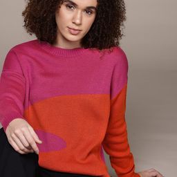 The Roadster Lifestyle Co. Colourblocked Round Neck Sweater-image-100