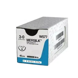Ethicon NW5085 Mersilk 3-0 Black Braided Suture Size 90 cm (Pack of 12)-16