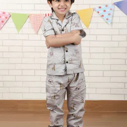 Polka Tots Boys Printed Night suit-image-70