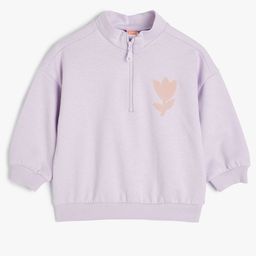 Koton Girls Cotton Mock Collar Long Sleeves Sweatshirt-picture-29