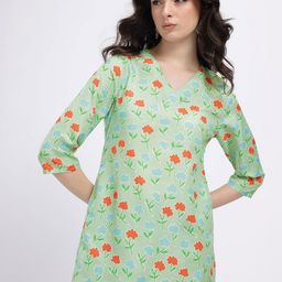 Anouk Rustic Floral Printed V-Neck Straight Kurti-picture-44