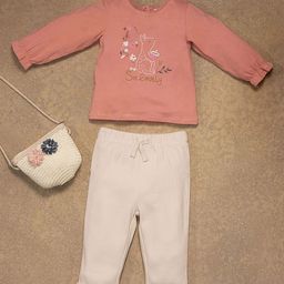 One Friday Girls Printed Pure Cotton Top with Trousers-image-45