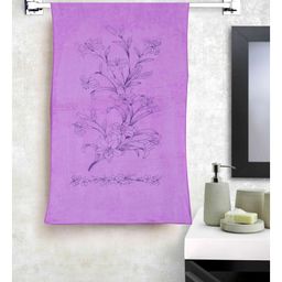 JARS Collections 100% Microfiber Very Soft Floral Print Baby Bath Towel -Purple-image-88