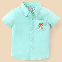 Babyhug Cotton Woven Half Sleeves Regular Collar Shirt Fox Pocket Print- Blue-image-43