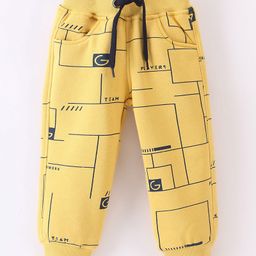 Little Kangaroos Full length Fleece and Woollen Pant Text Printed - Yellow-picture-14