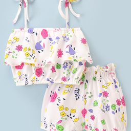 WOW Clothes Cotton Sleeveless Top & Shorts - Pink & White-picture-24