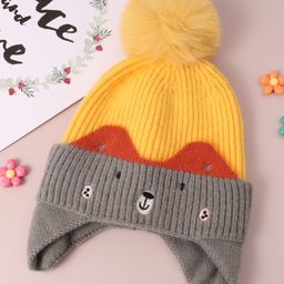 Babyhug Woolen Cap & Muffler Set with Pom Pom - Yellow-18