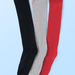 Pine Kids Knitted Silvadur Antimicrobial Full  Length Solid Color  Socks - Pack of 3 ( Color May Vary )-picture-15