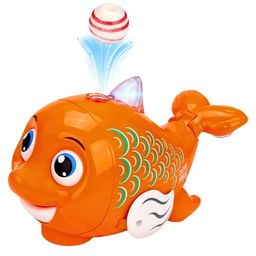 AKN TOYS Cute Dancing Fish Blow The Ball, Flashing Colourful Light & Sound Toy Bump n Go Toys for Kids ( color may vary )-26