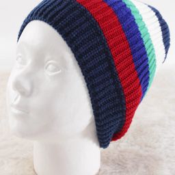 Pine Kids Knit Stripe Designed Winter Cap - Blue & Red-image-66
